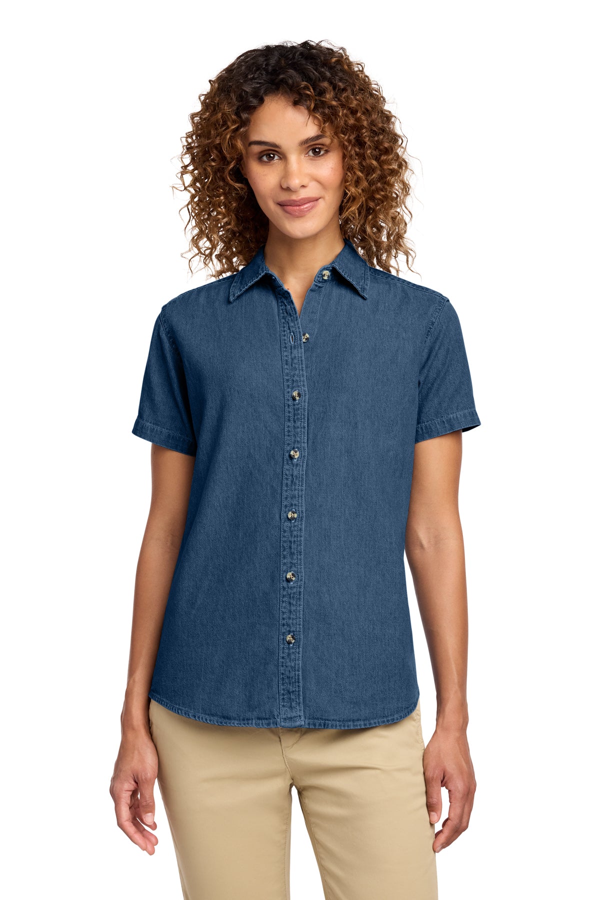 Port & Company Ladies Short Sleeve Denim Shirt - Glazing Solutions